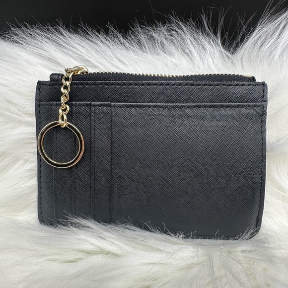 kate spade new york Devin Saffiano Leather Card Holder - Macy kate spade Black Saffiano Leather Card Holder Wallet with Gold Hardware